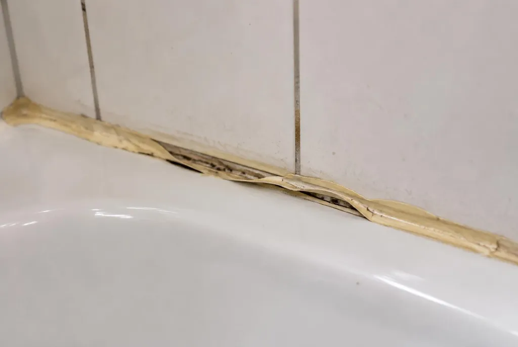 Kitbedrijf Zaandam – loslatende kit naast het bad